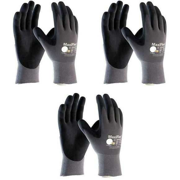 ATG 34874FY Maxiflex Ultimate Hi-Vis Seamless Nitrile Nylon and Lycra Gloves 